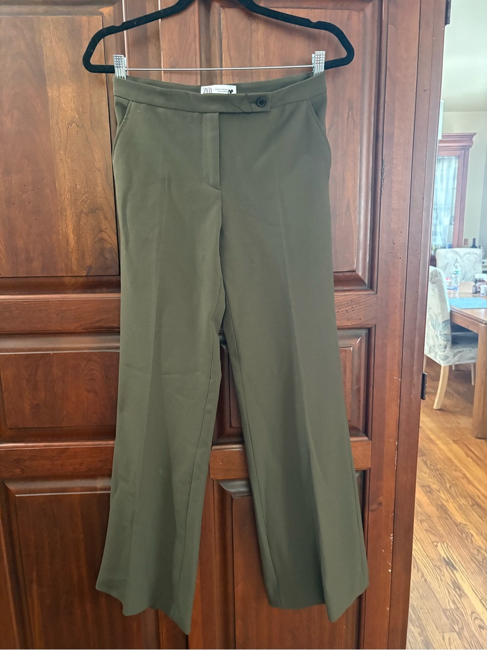 Zara Men’s Olive Green Tailored Dress Pants